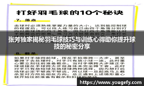 张芳独家揭秘羽毛球技巧与训练心得助你提升球技的秘密分享
